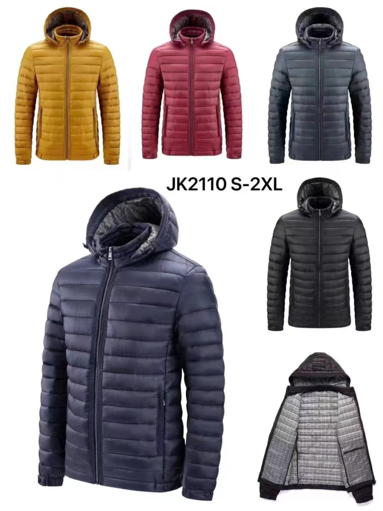 Stocks & ready to ship- Men Hooded Men Puffer Jacket Plus Size Insulated Bubble Coat Winter Outdoor Zipper Coat For Men