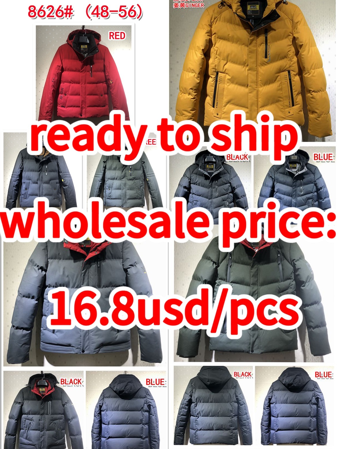 Stocks & ready to ship- Men Bubble Jacket Best Wholesale Price Latest Fashion Men's Custom Hooded Bubble Jacket