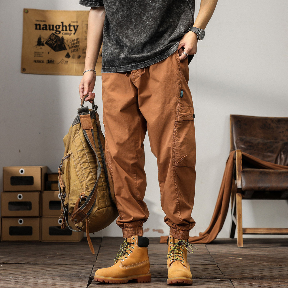 GorgeousBen American cargo pants men straight autumn winter 2024 new functional urban outdoor commuting mountain tactical casual pants