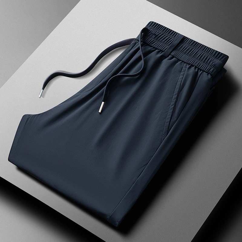 GrogeousBen  Summer Ice Silk Men'S Thin Loose Breathable Quick Dry Sports Versatile Casual Trend Mens Jogging Running Pants.