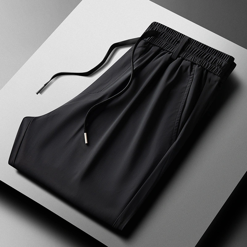 GrogeousBen  Summer Ice Silk Men'S Thin Loose Breathable Quick Dry Sports Versatile Casual Trend Mens Jogging Running Pants.