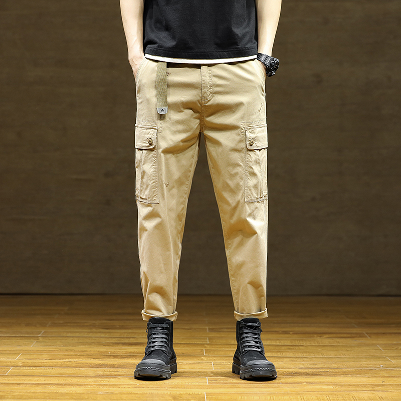 GorgeousBen Men's Cargo young and popular Loose Fit for men straight wide leg hip-hop Trousers For Men Pants