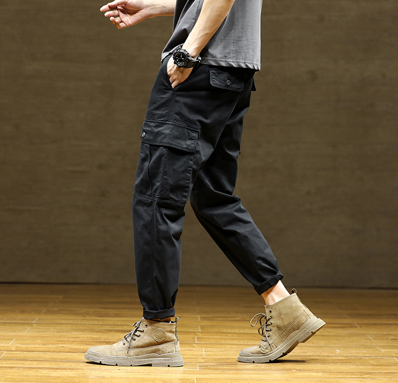 GorgeousBen Men's Cargo young and popular Loose Fit for men straight wide leg hip-hop Trousers For Men Pants