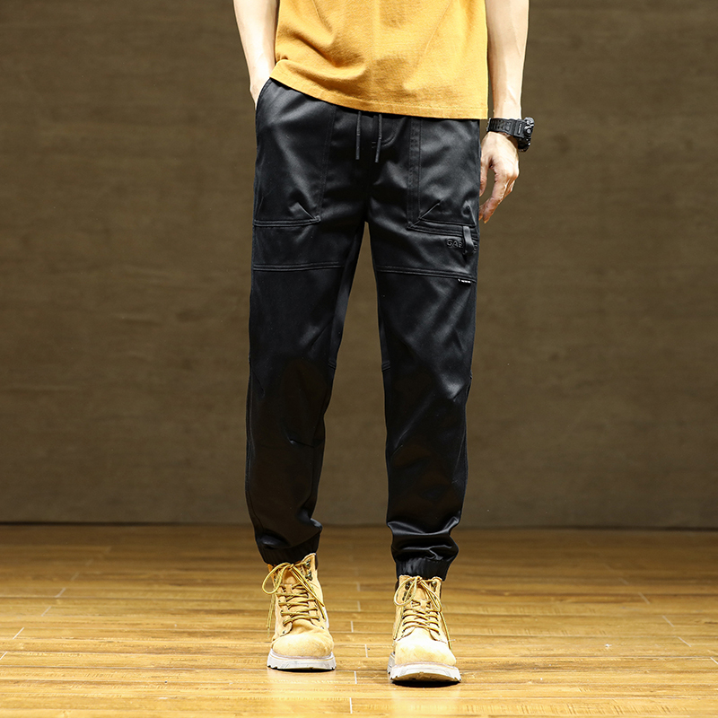 GorgeousBen Men's Fall Fashion Cargo Pants Mens Patchwork Solid Color Slim Harem Trousers For Men Casual Pants.