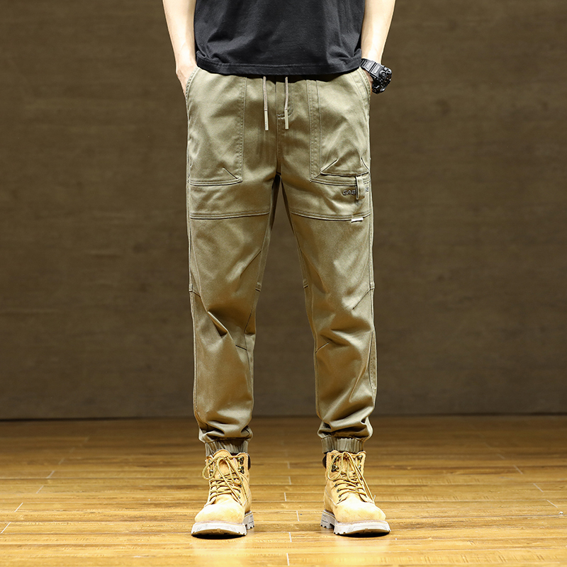 GorgeousBen Men's Fall Fashion Cargo Pants Mens Patchwork Solid Color Slim Harem Trousers For Men Casual Pants.