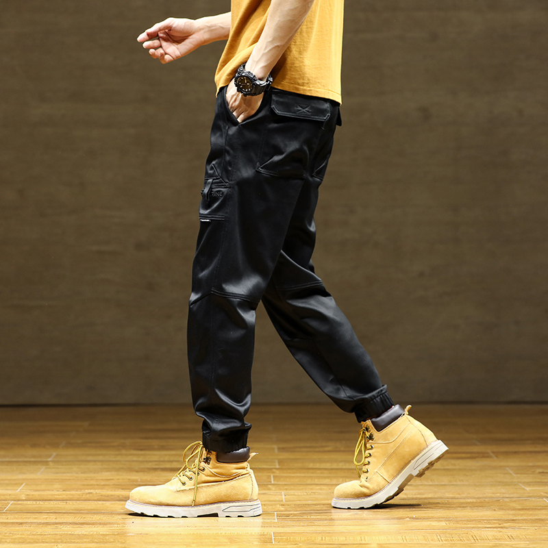 GorgeousBen Men's Fall Fashion Cargo Pants Mens Patchwork Solid Color Slim Harem Trousers For Men Casual Pants.