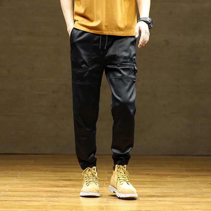 GorgeousBen Men's Fall Fashion Cargo Pants Mens Patchwork Solid Color Slim Harem Trousers For Men Casual Pants.