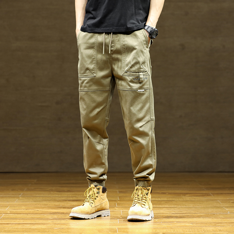 GorgeousBen Men's Fall Fashion Cargo Pants Mens Patchwork Solid Color Slim Harem Trousers For Men Casual Pants.