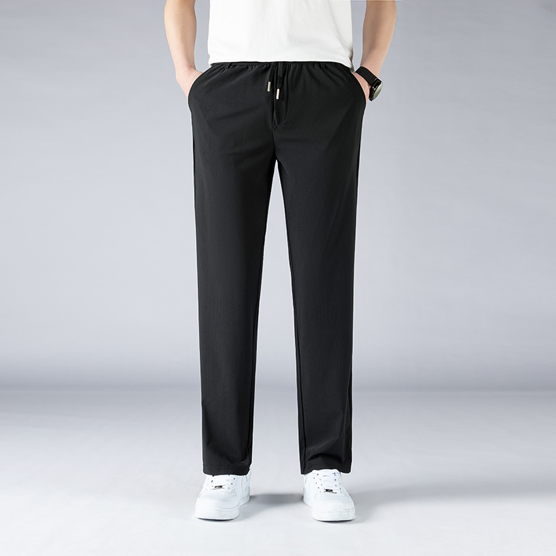 GrogeousBen 2024 men's pants Summer light casual stretch lightweight tracksuit pants stretch straight leg pants for men