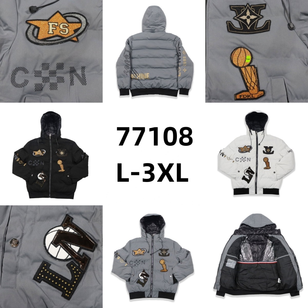 Stocks & ready to ship-Hooded Men Puffer Jacket Plus Size Insulated Bubble Coat Winter Outdoor Zipper Coat For Men.
