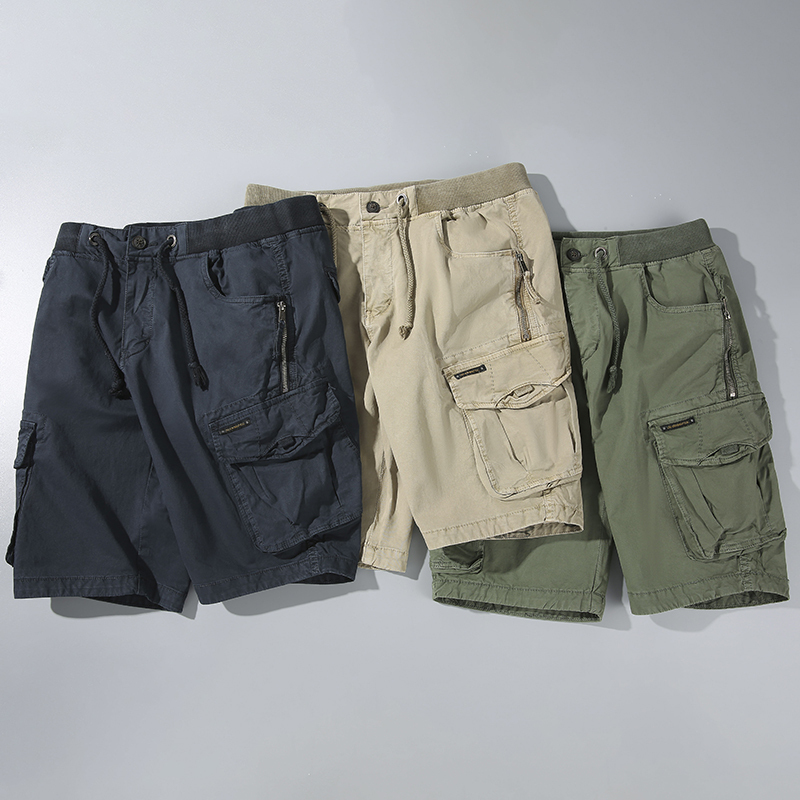 GrogeousBen 2024 Men's Clothing Outer Wear Quick Dry Cotton Leaf Printing Cargo Shorts Pour Homes Loose Straight Shorts For Men