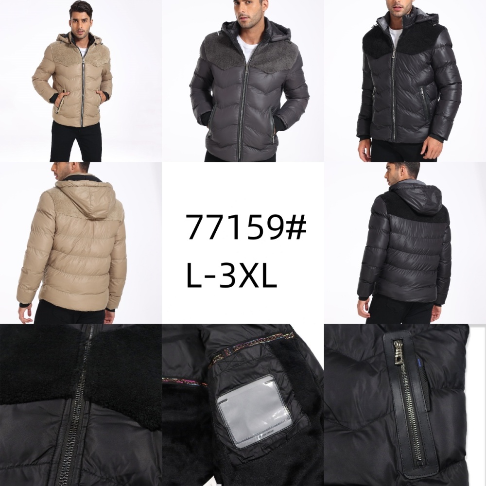 Stocks & ready to ship-Hooded Men Puffer Jacket Plus Size Insulated Bubble Coat Winter Outdoor Zipper Coat For Men.