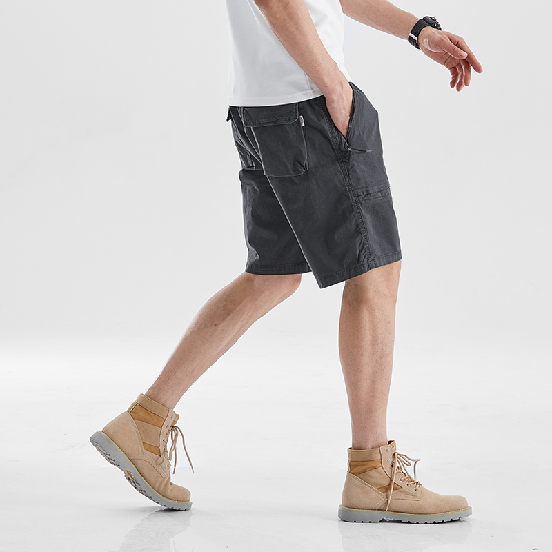 GrogeousBen Men's Summer Short Shorts 4 Part Casual Shorts Work Trousers Men Solid Colo