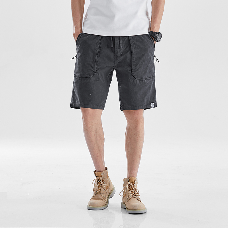 GrogeousBen Men's Summer Short Shorts 4 Part Casual Shorts Work Trousers Men Solid Colo