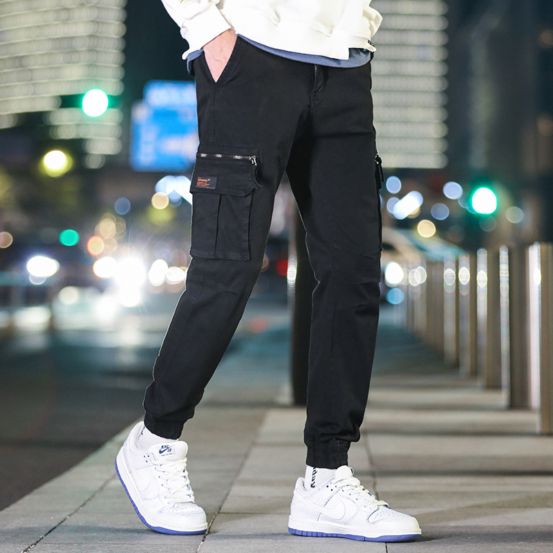 GorgeousBen  Men's New Design Simple Style Color Multi Pockets Sports Sweatpants Men Cargo Autumn Casual Joggers Pants.