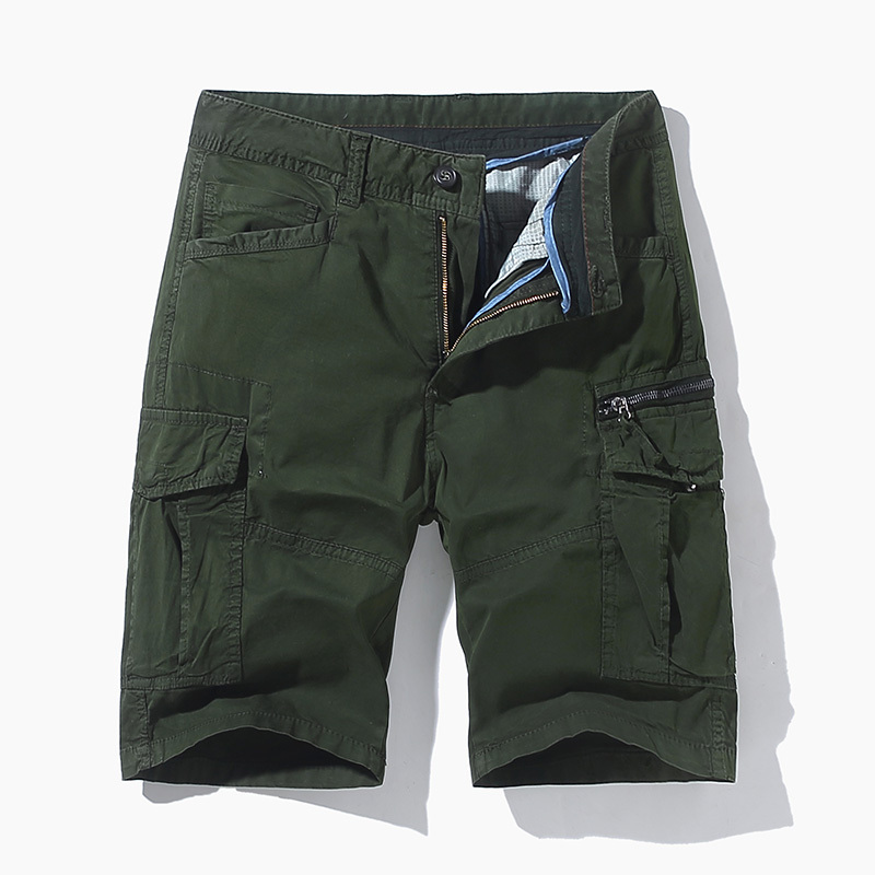 GorgeousBen  Men's cargo shorts soft cotton printing embroidery man short pants