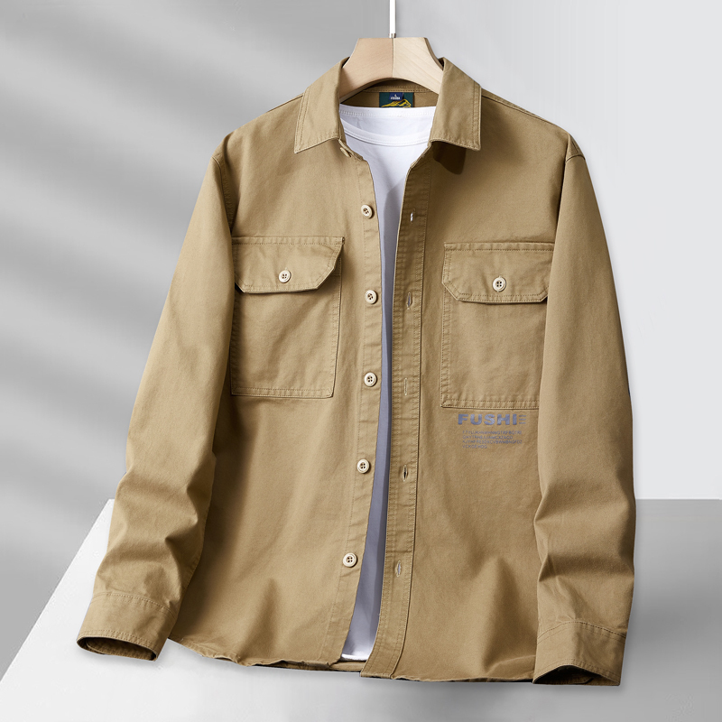 GorgeousBen Men's Winter new American retro trend thickened plaid long-sleeved shirt for men, with workwear pocket design, casual outerwear.