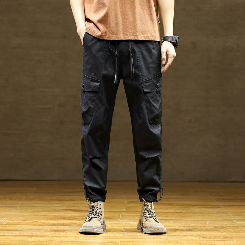 GorgeousBen Men's Fall Fashion Cargo Pants Mens Patchwork Solid Color Slim Harem Trousers For Men Casual Pants.