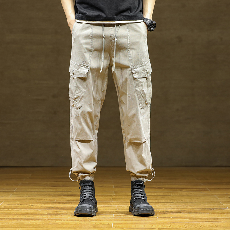 GorgeousBen Men's Fall Fashion Cargo Pants Mens Patchwork Solid Color Slim Harem Trousers For Men Casual Pants.