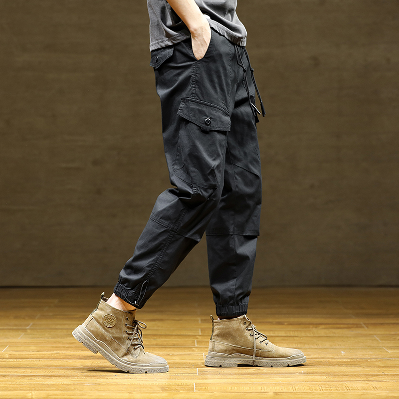 GorgeousBen Men's Fall Fashion Cargo Pants Mens Patchwork Solid Color Slim Harem Trousers For Men Casual Pants.