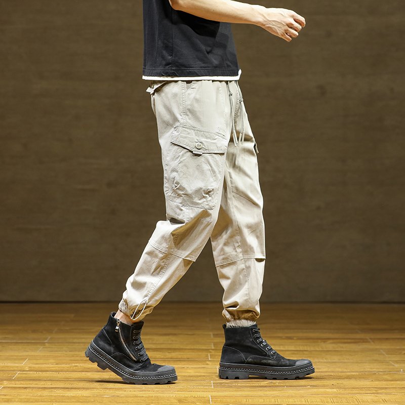 GorgeousBen Men's Fall Fashion Cargo Pants Mens Patchwork Solid Color Slim Harem Trousers For Men Casual Pants.