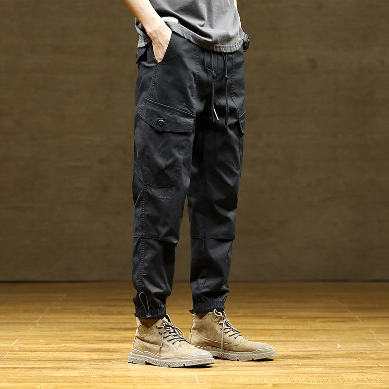 GorgeousBen Men's Fall Fashion Cargo Pants Mens Patchwork Solid Color Slim Harem Trousers For Men Casual Pants.