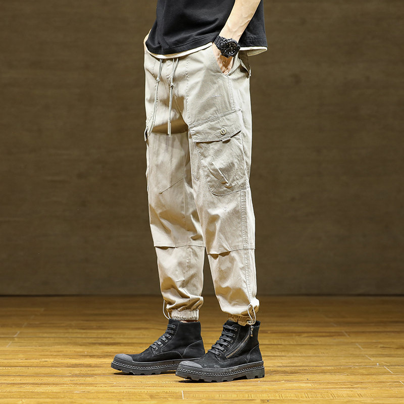 GorgeousBen Men's Fall Fashion Cargo Pants Mens Patchwork Solid Color Slim Harem Trousers For Men Casual Pants.