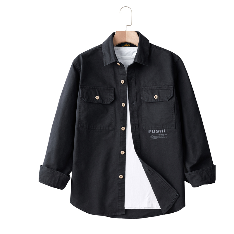 GorgeousBen Men's Winter new American retro trend thickened plaid long-sleeved shirt for men, with workwear pocket design, casual outerwear.