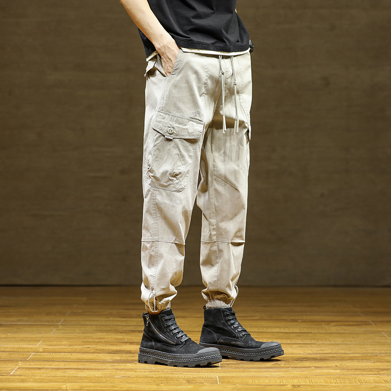 GorgeousBen Men's Fall Fashion Cargo Pants Mens Patchwork Solid Color Slim Harem Trousers For Men Casual Pants.