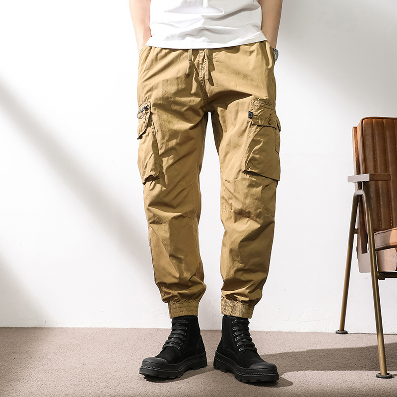 GorgeousBen Cargo pants Men's loose straight leg casual long pants outdoor quick-drying paratrooper assault pants.