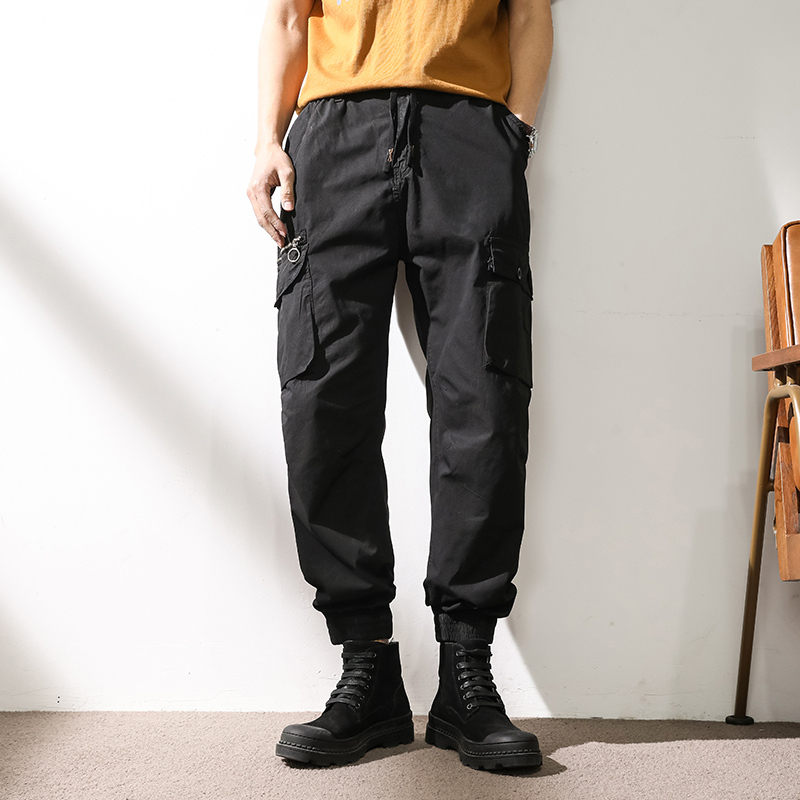 GorgeousBen Cargo pants Men's loose straight leg casual long pants outdoor quick-drying paratrooper assault pants.