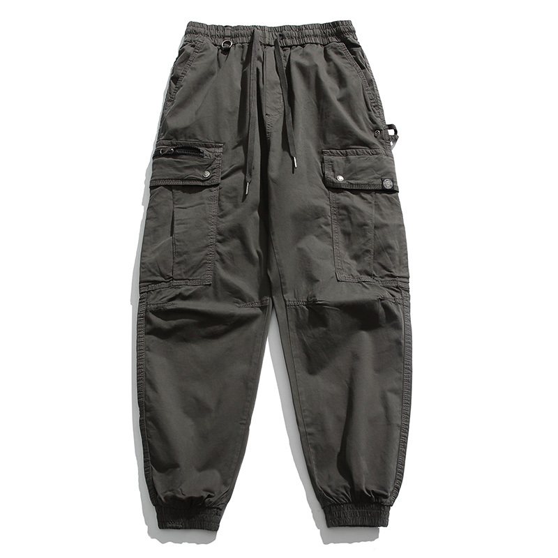GorgeousBen Overalls men's summer thin 2024 new vertical vertical pants fashion brand functional assault pants drawstring leg pants.