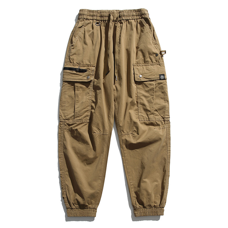 GorgeousBen Overalls men's summer thin 2024 new vertical vertical pants fashion brand functional assault pants drawstring leg pants.
