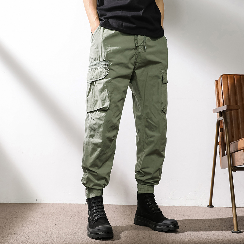 GorgeousBen Cargo pants Men's loose straight leg casual long pants outdoor quick-drying paratrooper assault pants.