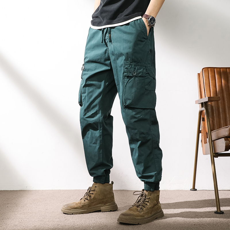 GorgeousBen Cargo pants Men's loose straight leg casual long pants outdoor quick-drying paratrooper assault pants.