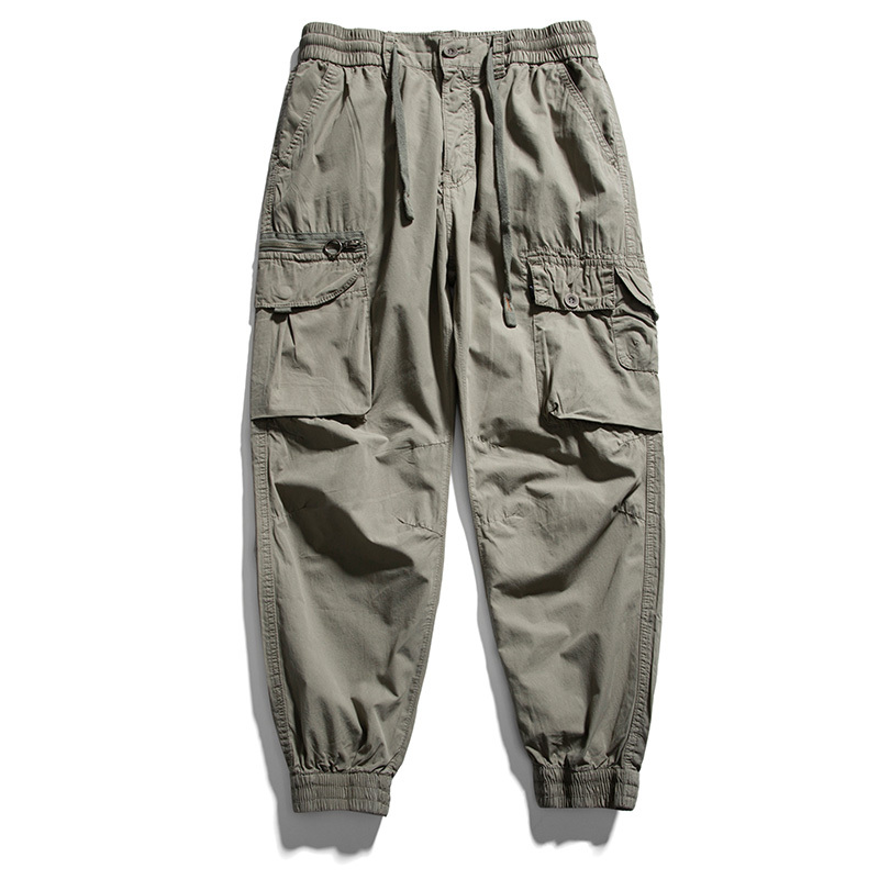 GorgeousBen Cargo pants Men's loose straight leg casual long pants outdoor quick-drying paratrooper assault pants.
