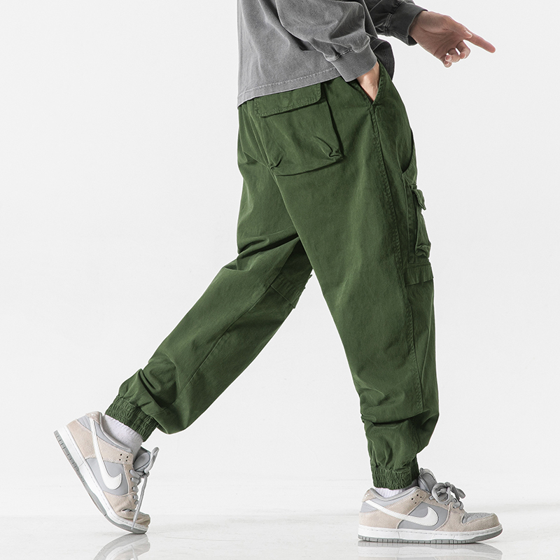 GorgeousBen 2024 Autumn fashion pants outdoor pocket port style cargo loose straight leg casual pants for men.