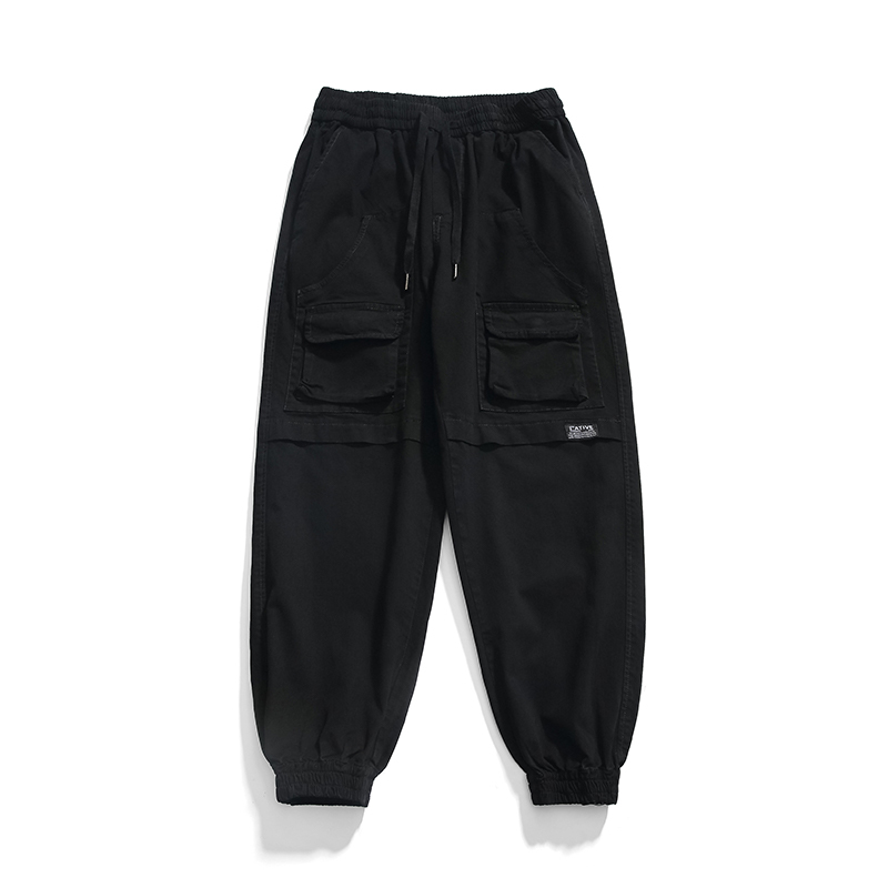 GorgeousBen 2024 Autumn fashion pants outdoor pocket port style cargo loose straight leg casual pants for men.