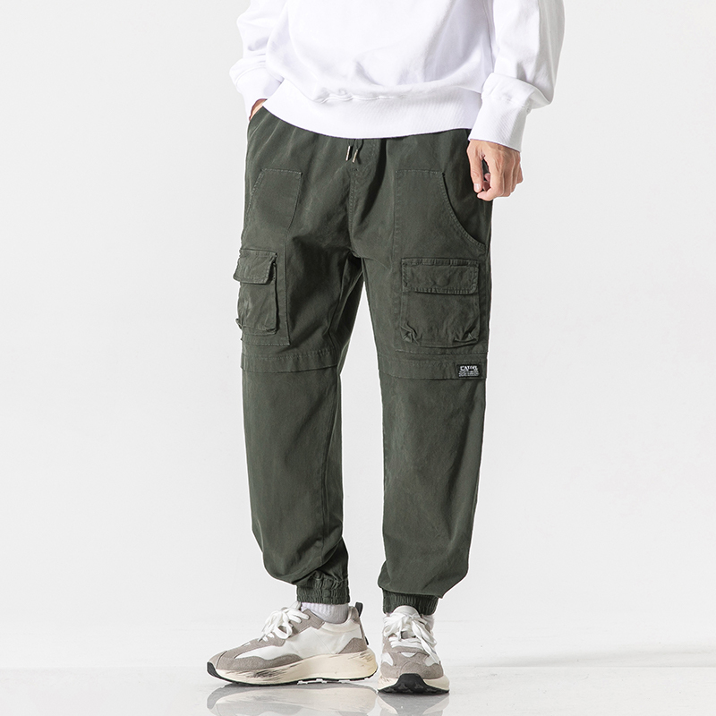 GorgeousBen 2024 Autumn fashion pants outdoor pocket port style cargo loose straight leg casual pants for men.