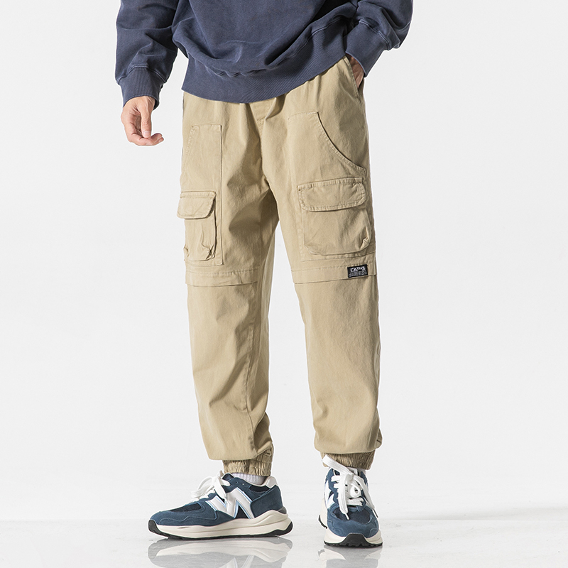GorgeousBen 2024 Autumn fashion pants outdoor pocket port style cargo loose straight leg casual pants for men.