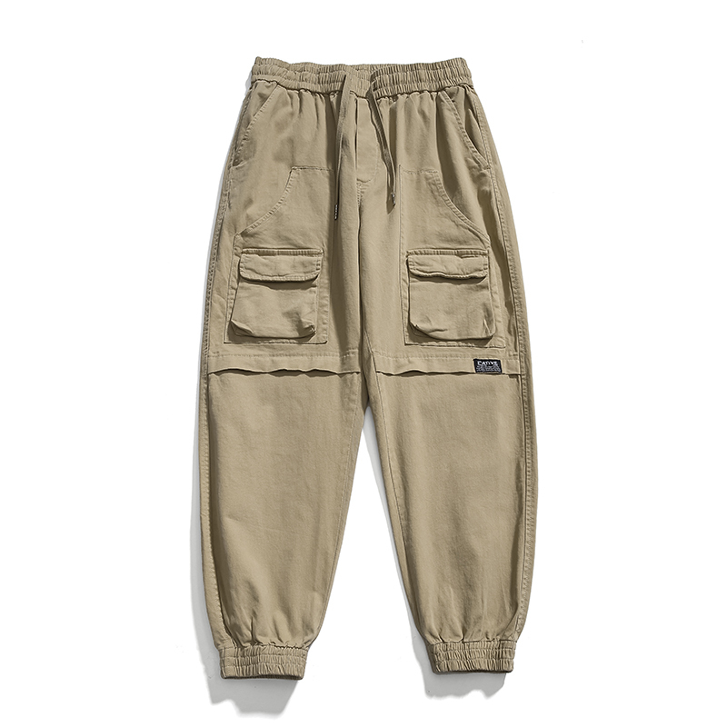 GorgeousBen 2024 Autumn fashion pants outdoor pocket port style cargo loose straight leg casual pants for men.