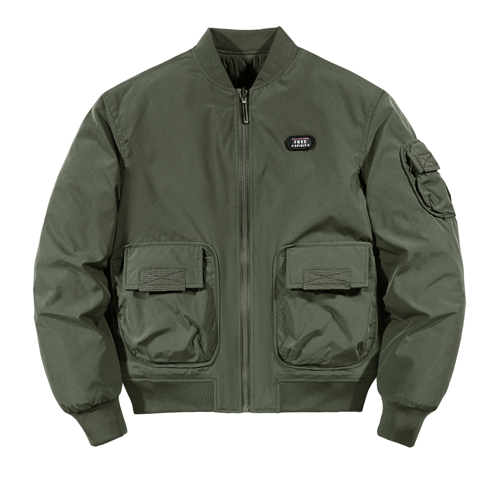 GorgeousBen 2024 Winter comfort warm fashion trend men's double-sided flight suit.