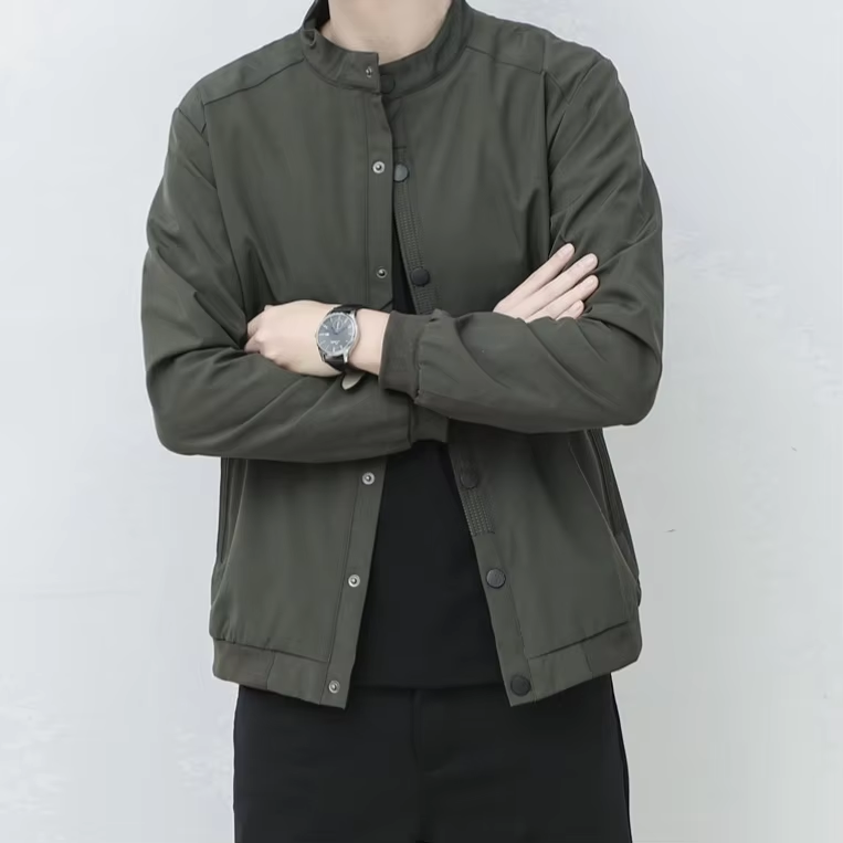 GorgeousBen Fashion slim coat men's jacket 2024new fashion brand autumn cardigan long sleeve stand collar casual loose jacket men sportswear.