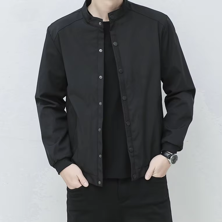 GorgeousBen Fashion slim coat men's jacket 2024new fashion brand autumn cardigan long sleeve stand collar casual loose jacket men sportswear.