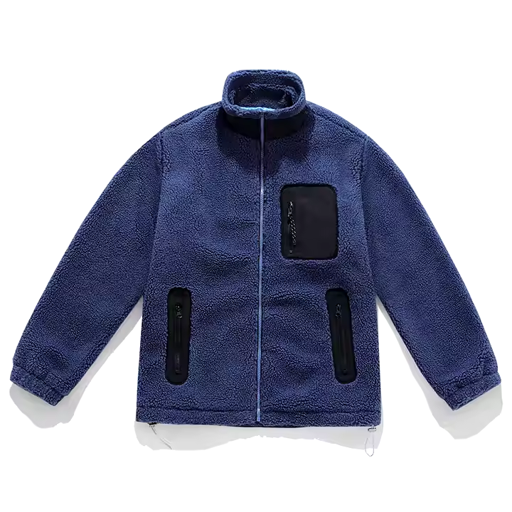 GorgeousBen Customized Logo Adjustable Hem Winter Jacket Streetwear Fashion Zipper Pockets Sherpa Jacket Men.
