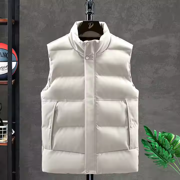 GorgeousBen 2024New Fashionable Warm Vest Men Sleeveless Bubble Jacket.