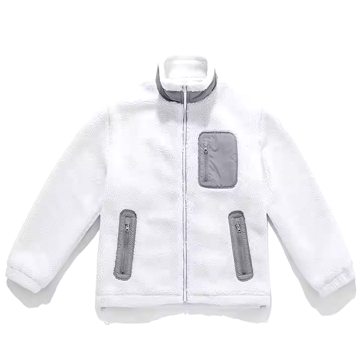 GorgeousBen Customized Logo Adjustable Hem Winter Jacket Streetwear Fashion Zipper Pockets Sherpa Jacket Men.