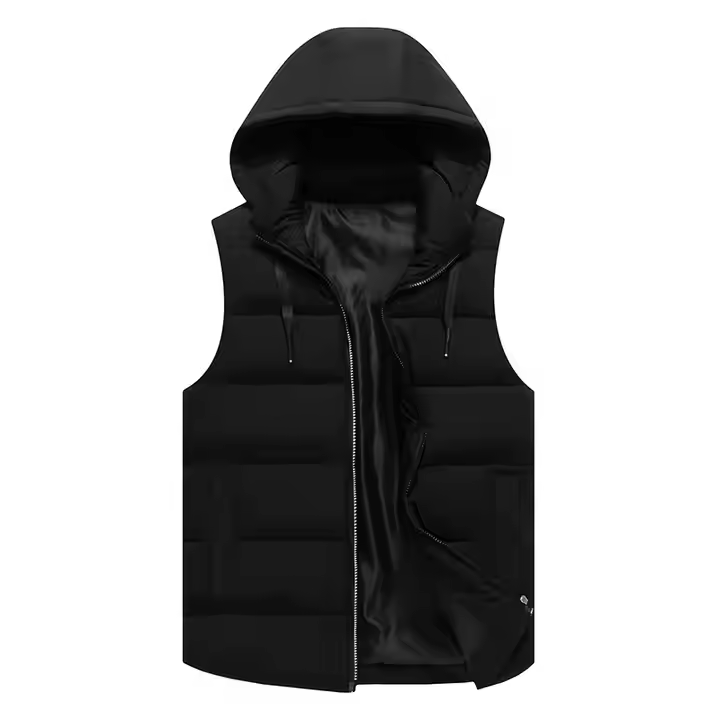 GorgeousBen Custom Logo Men's Windbreak Hooded Solid Color Golf Sport Water Resistant Vest Men's Vest.