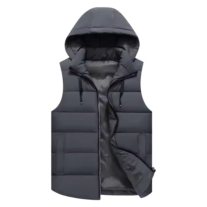 GorgeousBen Custom Logo Men's Windbreak Hooded Solid Color Golf Sport Water Resistant Vest Men's Vest.