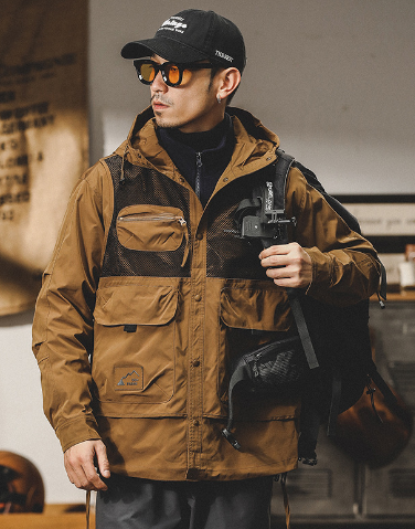 GorgeousBen Work jacket men spring 2024 new mountain outdoor multi-pocket hunting suit function hardshell jacket men.